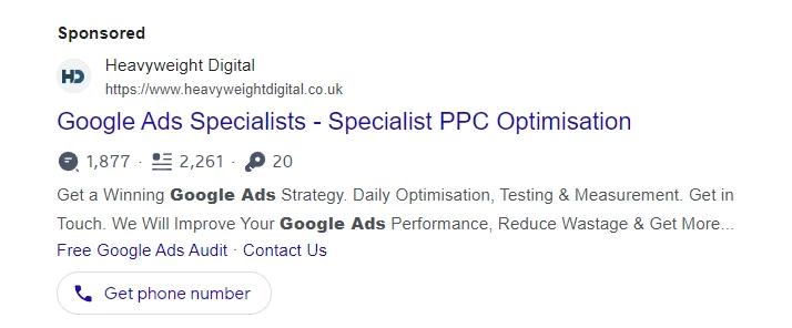 Google Ads specialists ad