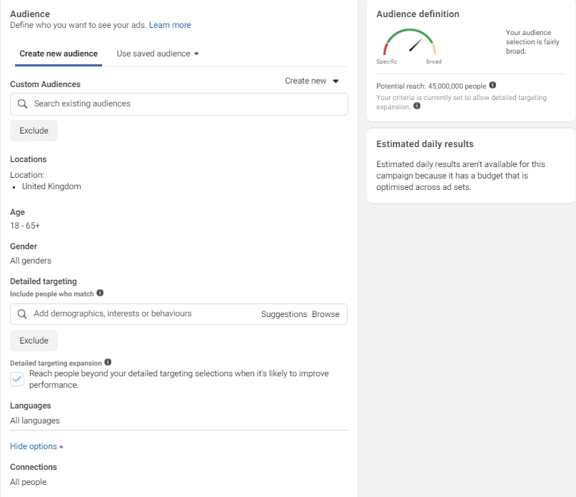 Facebook audiences
