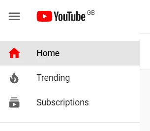 Youtube home page