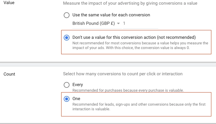 screenshot of calls from ads settings