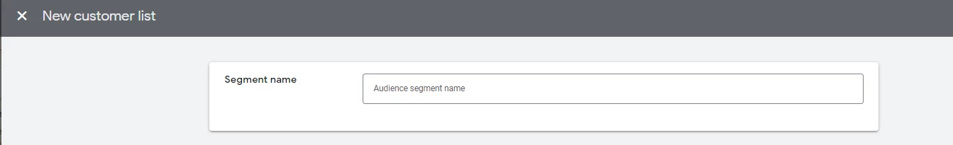 google ads create new customer match audience segment list