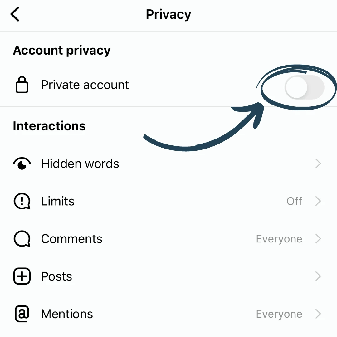 make your Instagram account private
