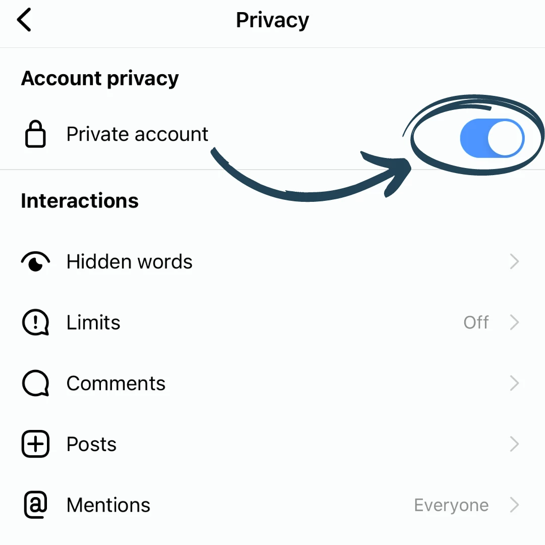 How to make an Instagram account private