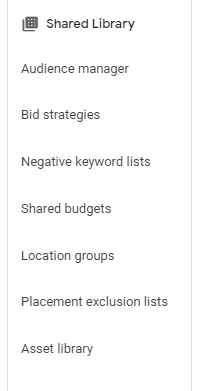 google ads shared library